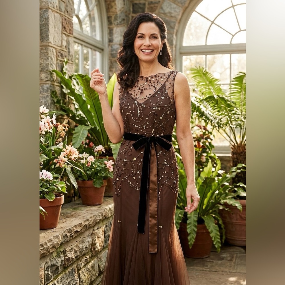 CAROL PERETZ Luxury Evening Gown size 10 - Picture 3 of 17